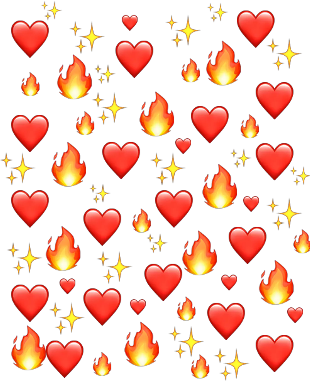 Emoji Fire Png - Hearts Emoji Background Png