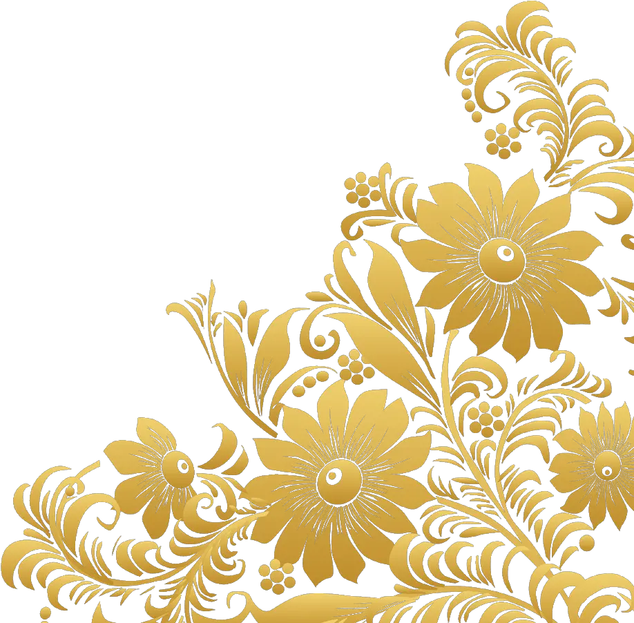 Gold Flower Border Png