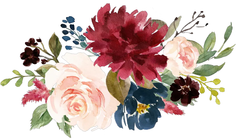 Burgundy And Navy Flower Bouquet 3 Burgundy And Navy Flowers Png