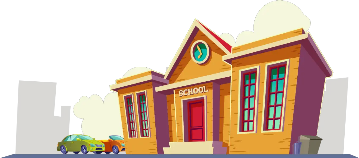 School Building Cartoon Png