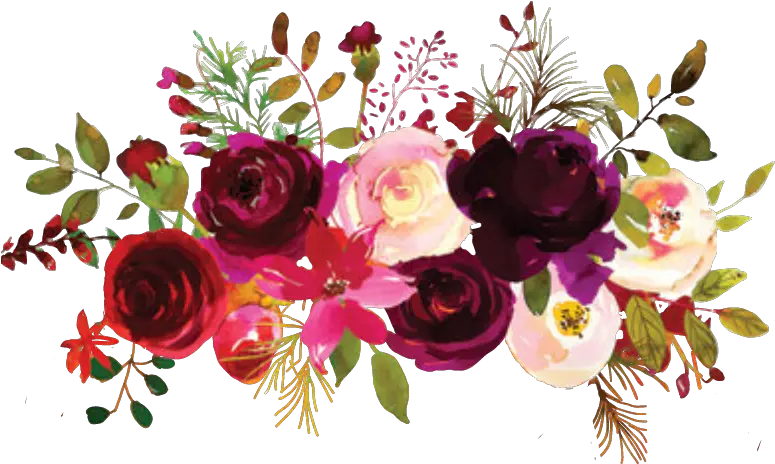 Transparent Fall Flowers Png Burgundy Watercolor Flowers Free