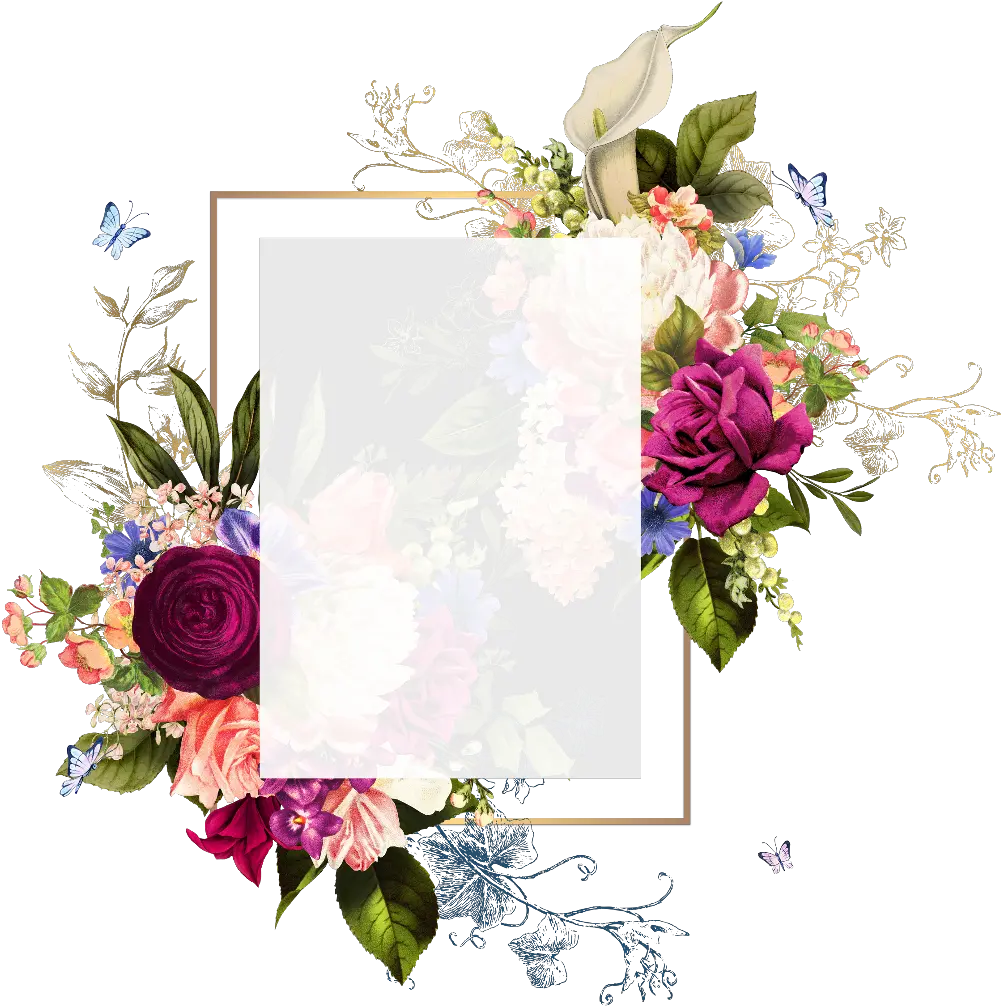 ftestickers butterflies flowers background frame Floral Background With Frame