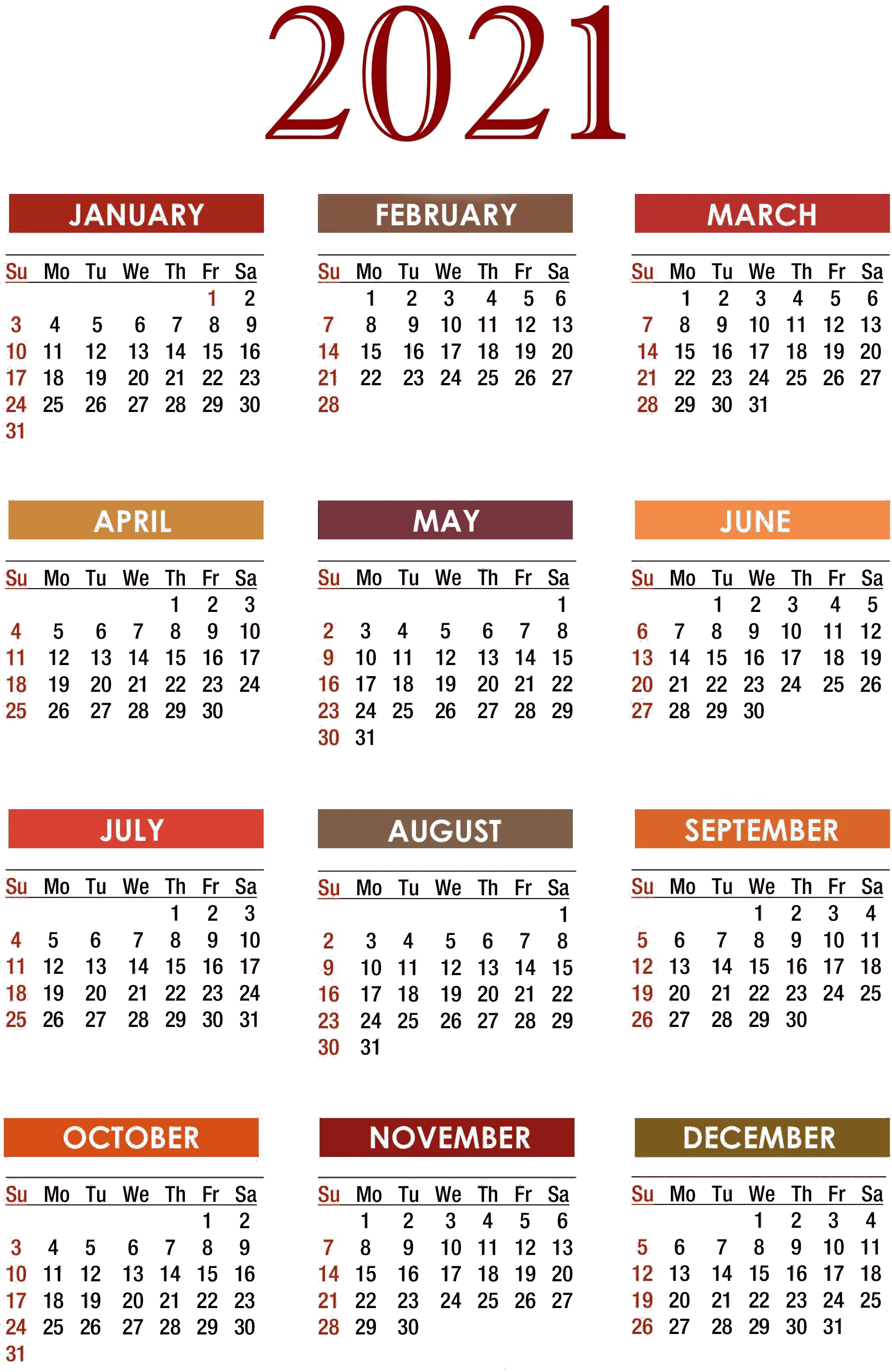 Calendar 2021 Png Free Download Free Printable 2020 Calendar
