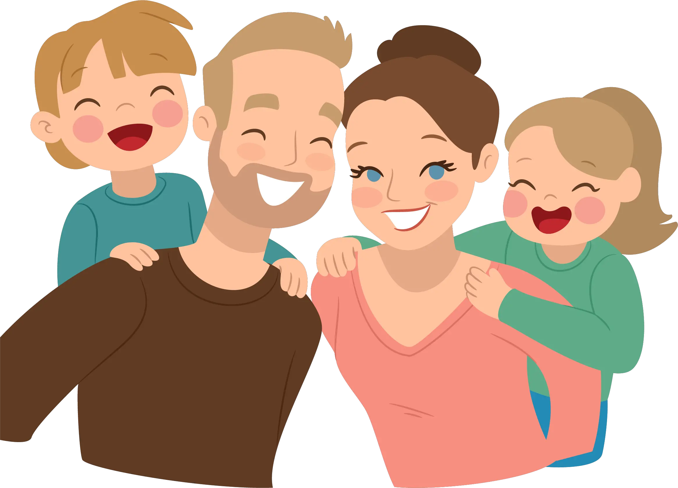 Transparent Parent And Child Clipart Cartoon Family Vector Png