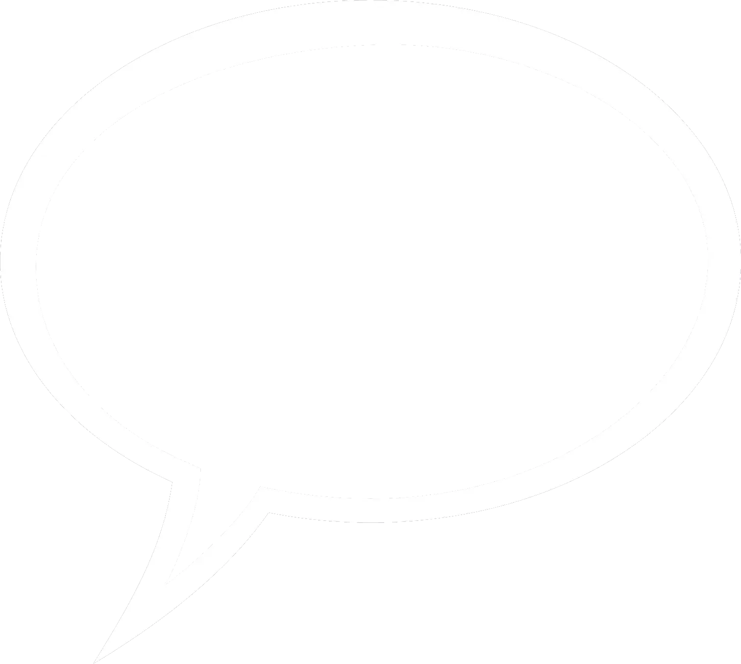 White Speech Bubble Png White Outline Speech Bubble Transparent