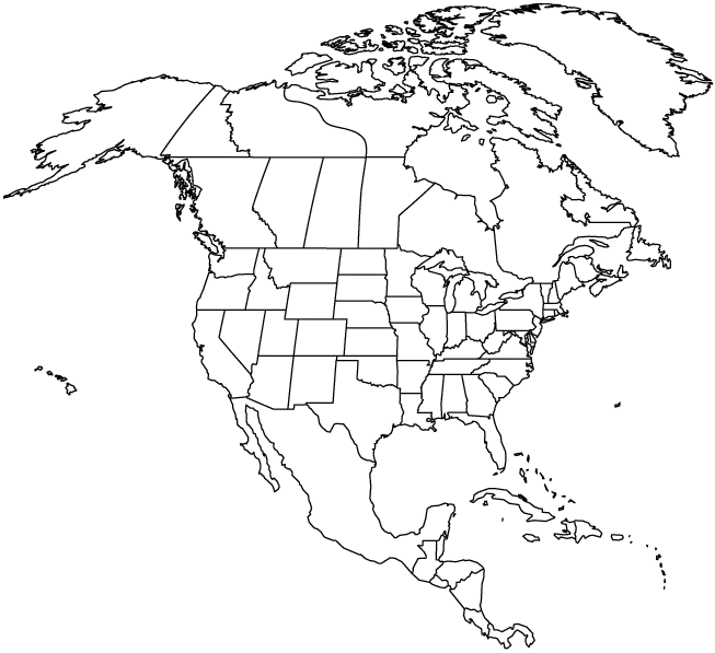 Blank North America Map With States