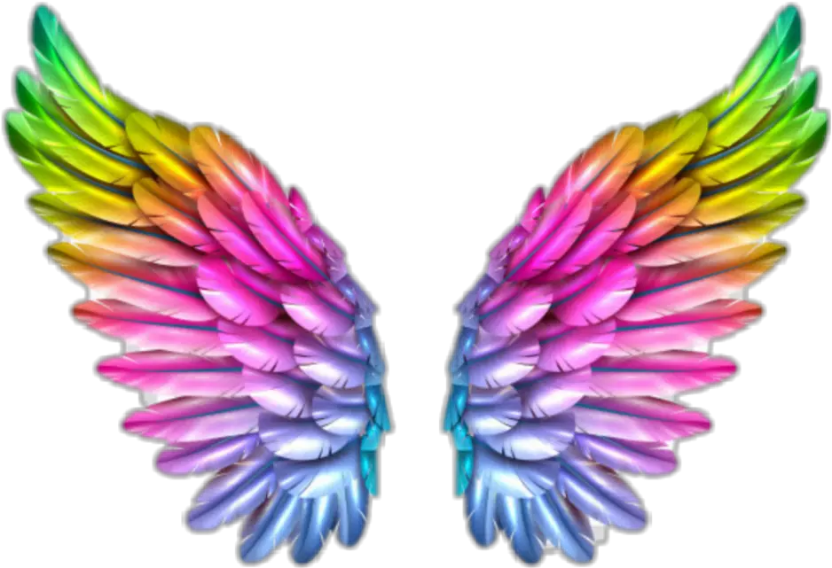 Transparent Tinkerbell Wings Png Colorful Angel Wings Png