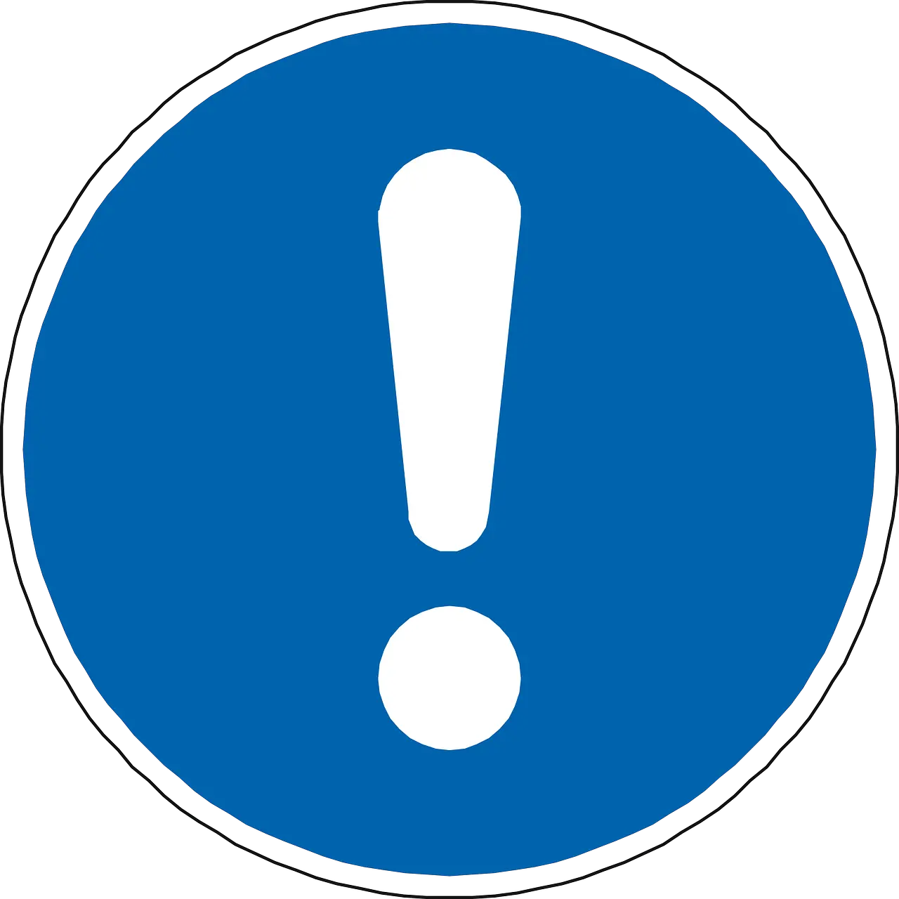 Blue Exclamation Mark Sign