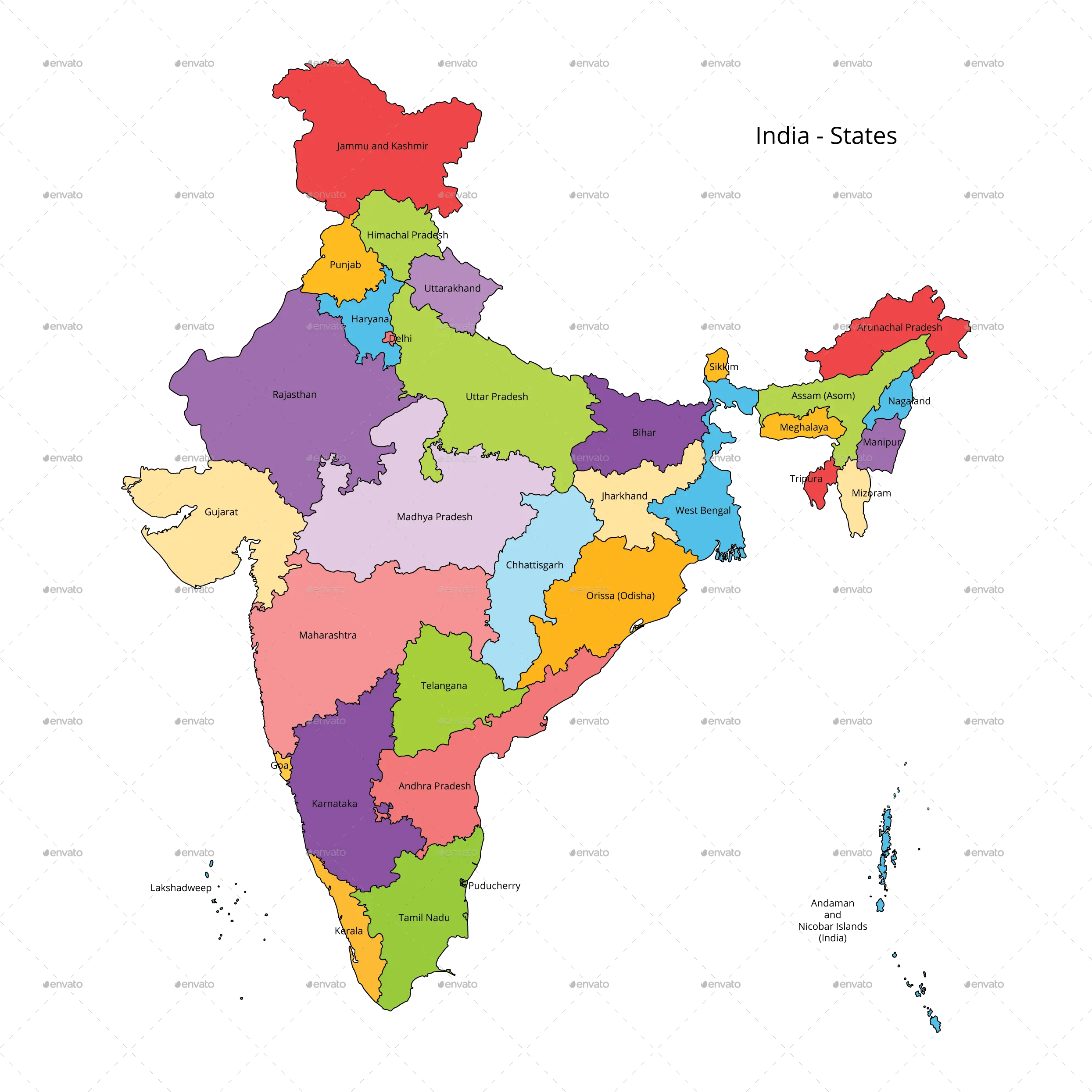 India States Map States Of India Map 2019