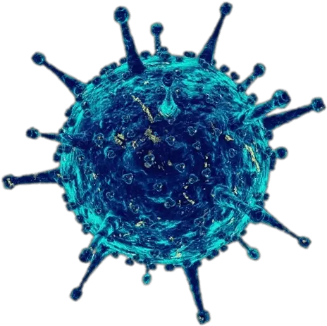 Blue Virus With Tentacles Bacteria Png