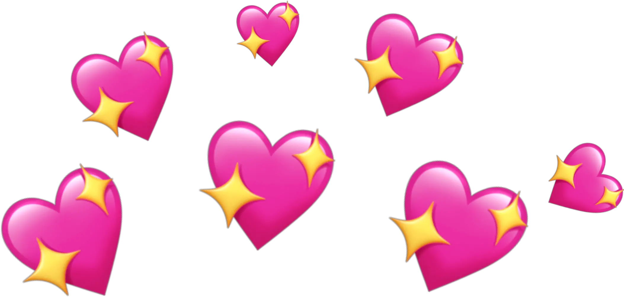 hearts emoji png meme cute aesthetic love sparkles Heart Emoji Meme Png