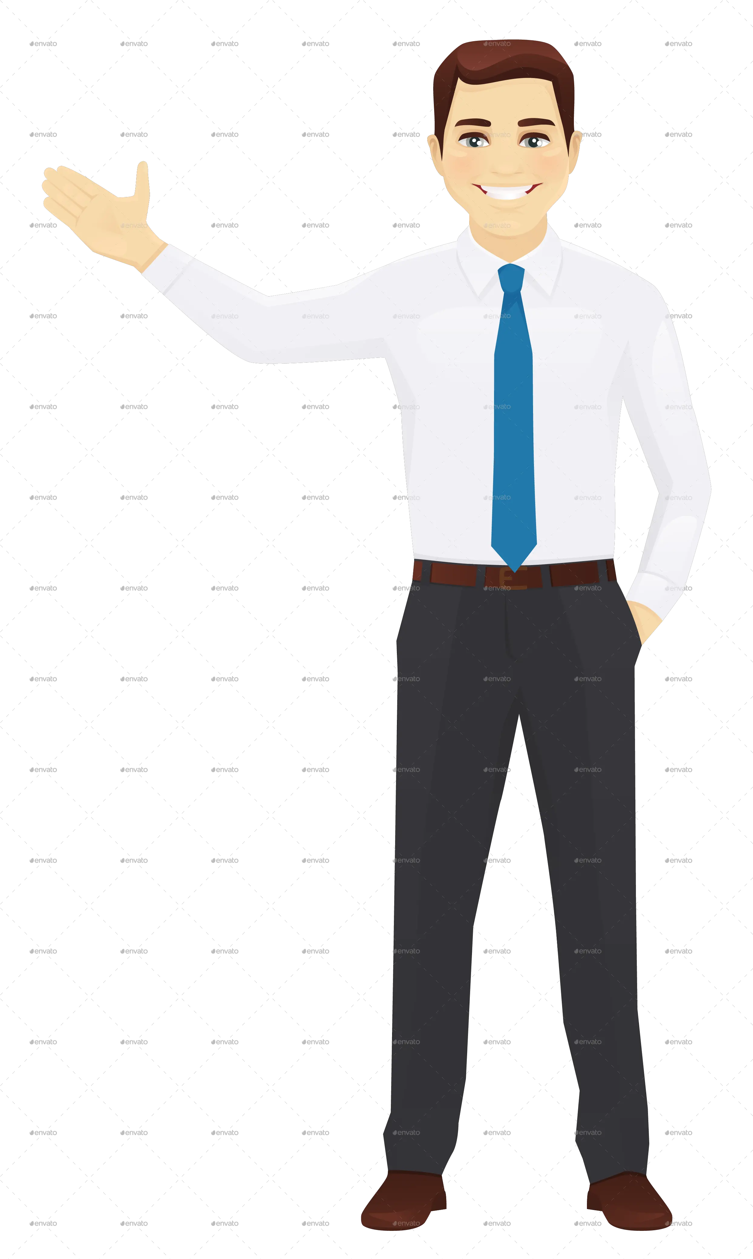 Vector Office Man Standing Professional Business Man Images Png