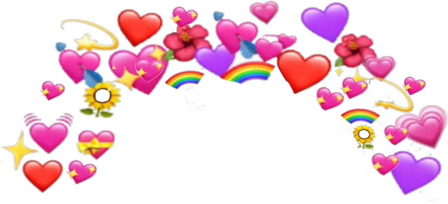 emoji emojis purple hearts purpleheart crown Heart Emoji Meme Png