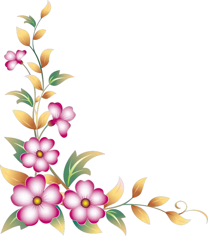 Corner Clipart Daisy Flower Side Border Design