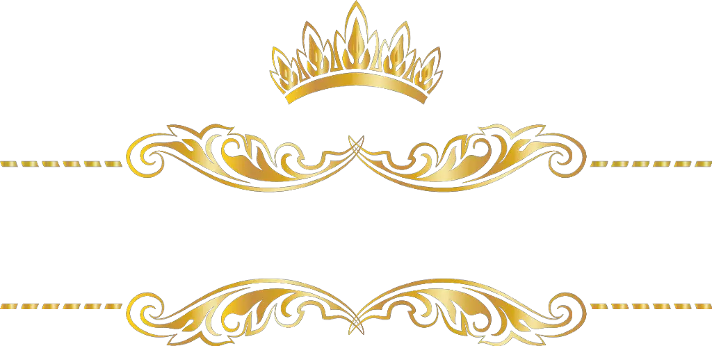 gold goldcrown crown swirls banner header textline Transparent Gold Crown Border