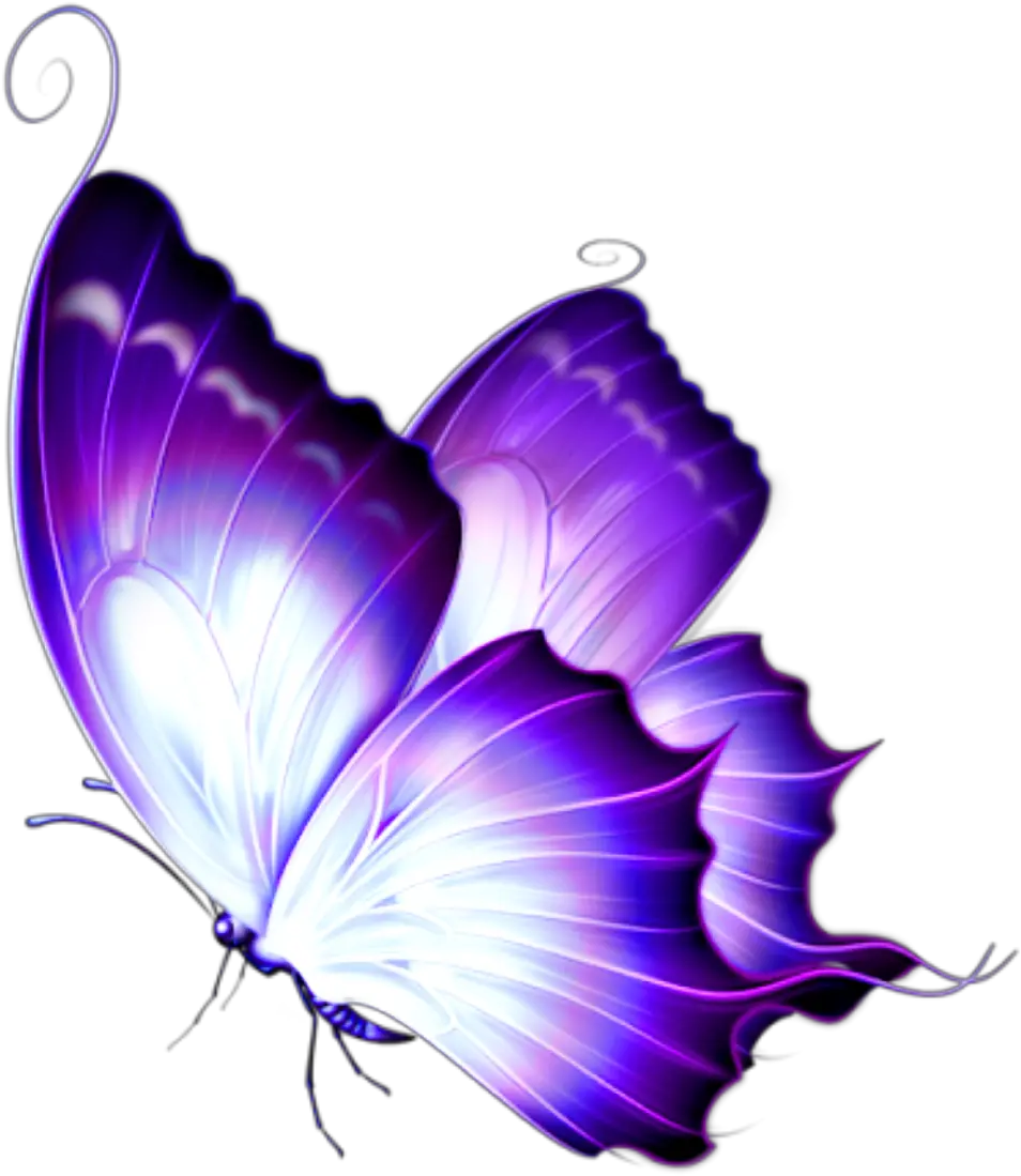 ftestickers butterfly luminous purple blue Transparent Glowing Butterfly Png