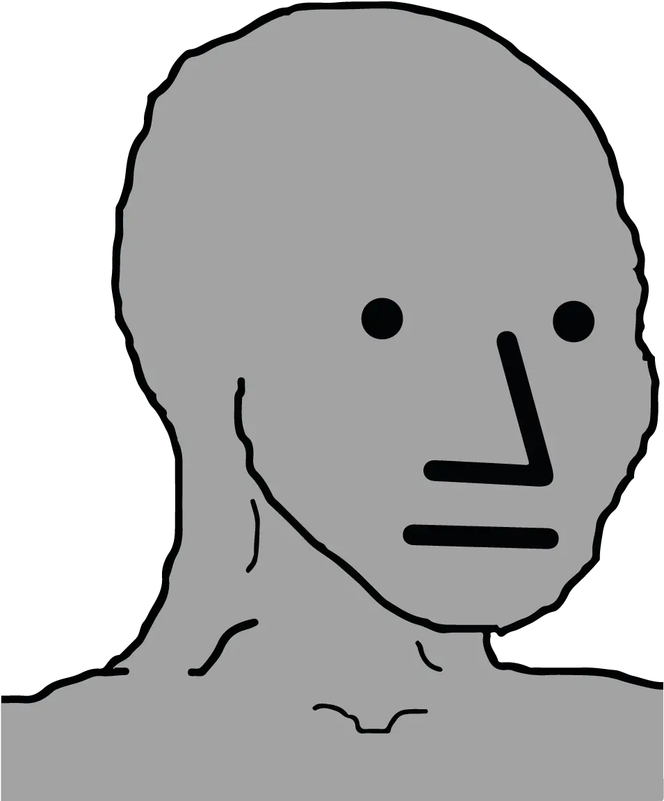 Npc Meme Face Vector Image Non Playable Character Transparent Npc Wojak Npc Meme