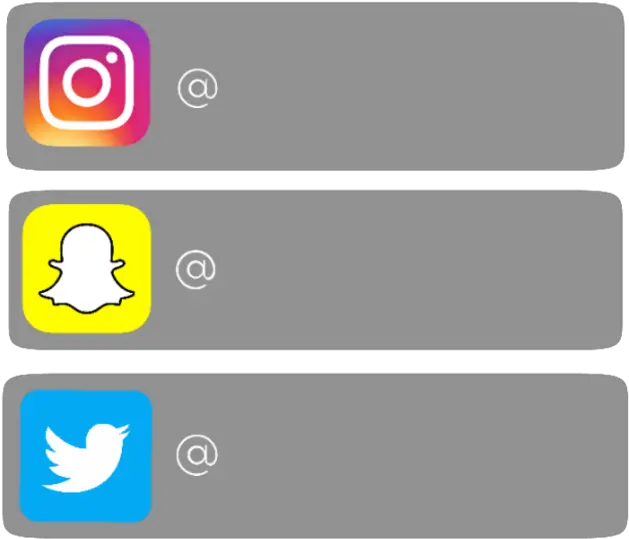 acc acount instagram snapchat twitter ig sc Instagram Twitter Snapchat Logo