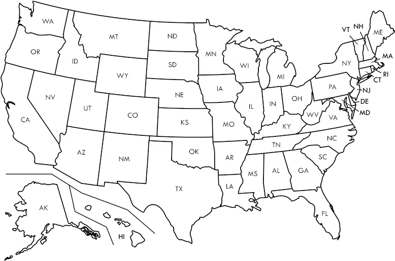 Usa Map Png Black Printable Usa Map