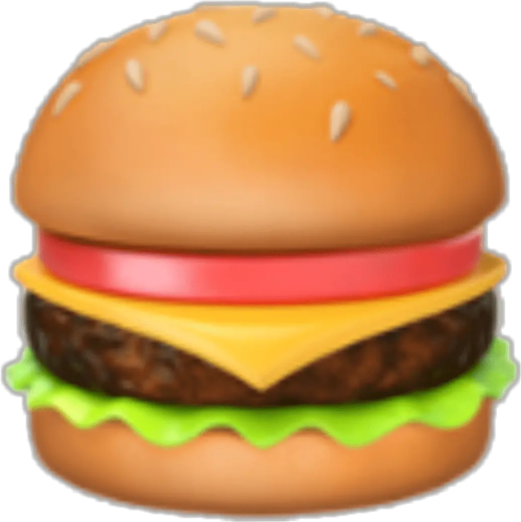 Transparent Food Emojis Png Iphone Hamburger Emoji