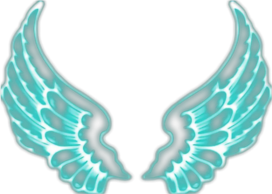 angel angels wing wings fairy ftestickers blue Neon Light Wings Png