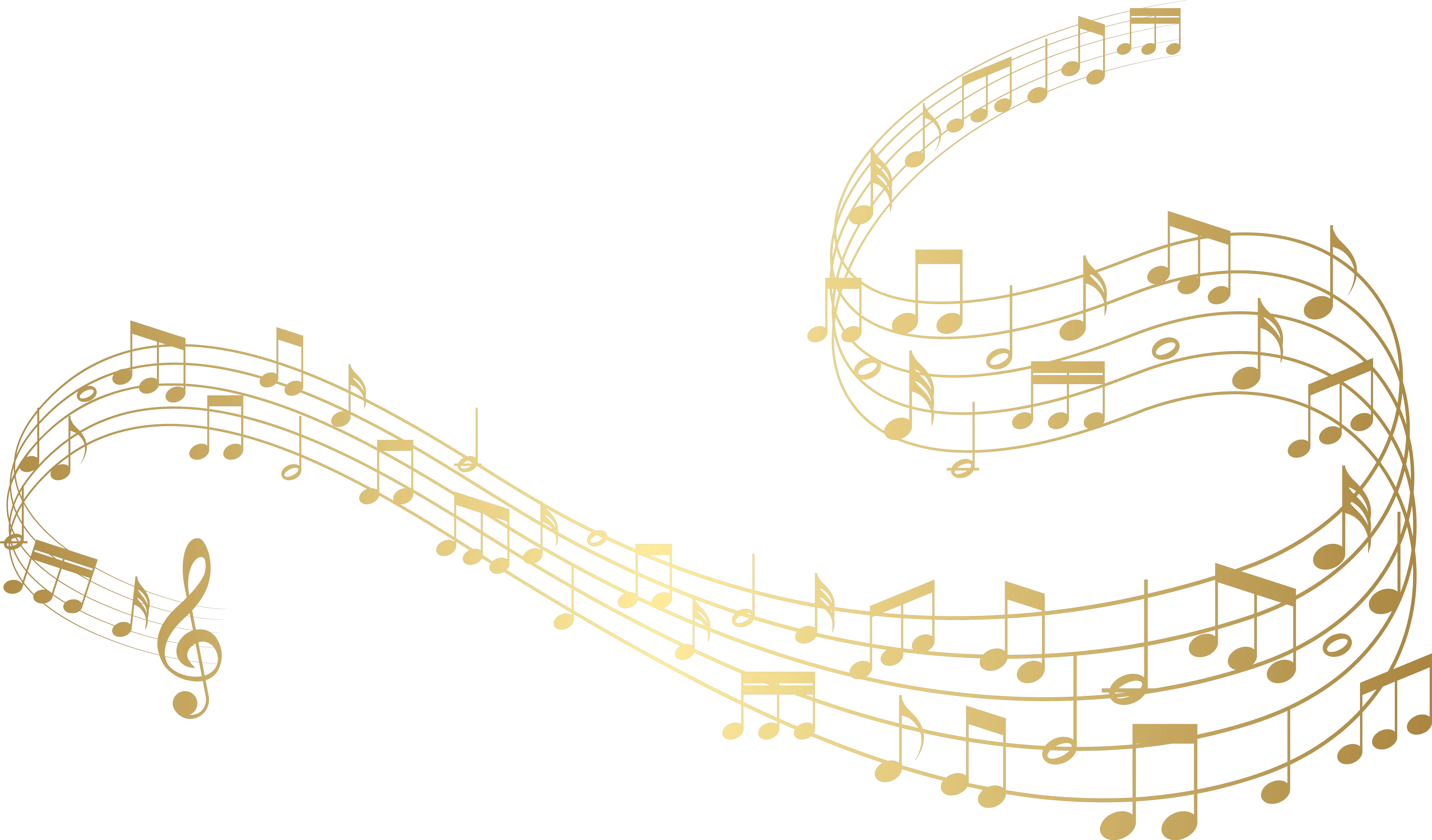 Gold Music Notes Clipart Colorful Transparent Background Music Notes