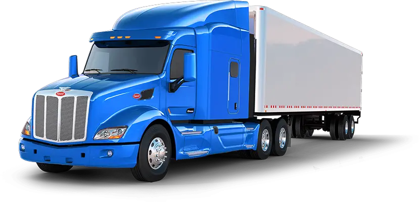 Blue Truck And Trailer Peterbilt Trucks