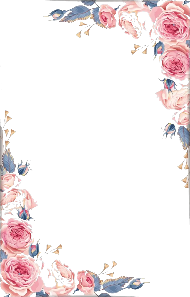 Vintage Floral Frame Png Image Pink And Gray Floral Border