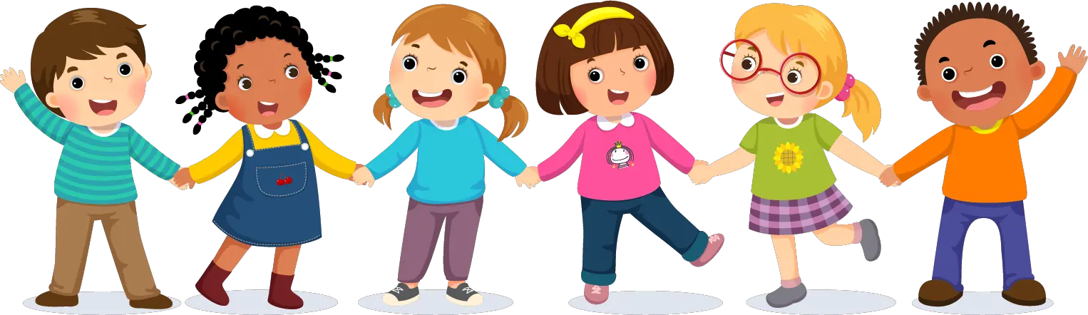 Kids Holding Hands Cartoon