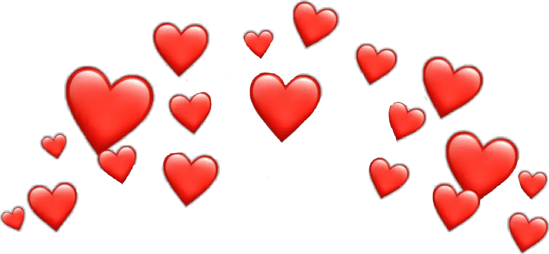 Hearts Crown Heart Red Sticker Filter Snapchat Whatsapp Transparent Background Emoji Heart Png