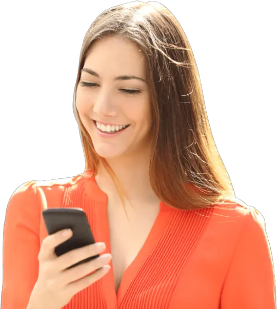 Happy Woman Calling Girl Using Mobile Png