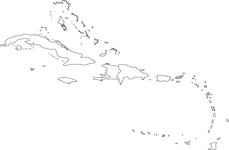 Caribbean Islands Map Blank