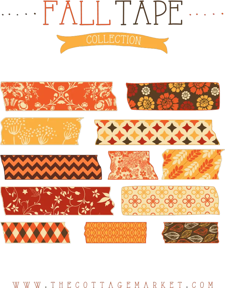 Transparent Autumn Pngs Digital Washi Tape Png Free