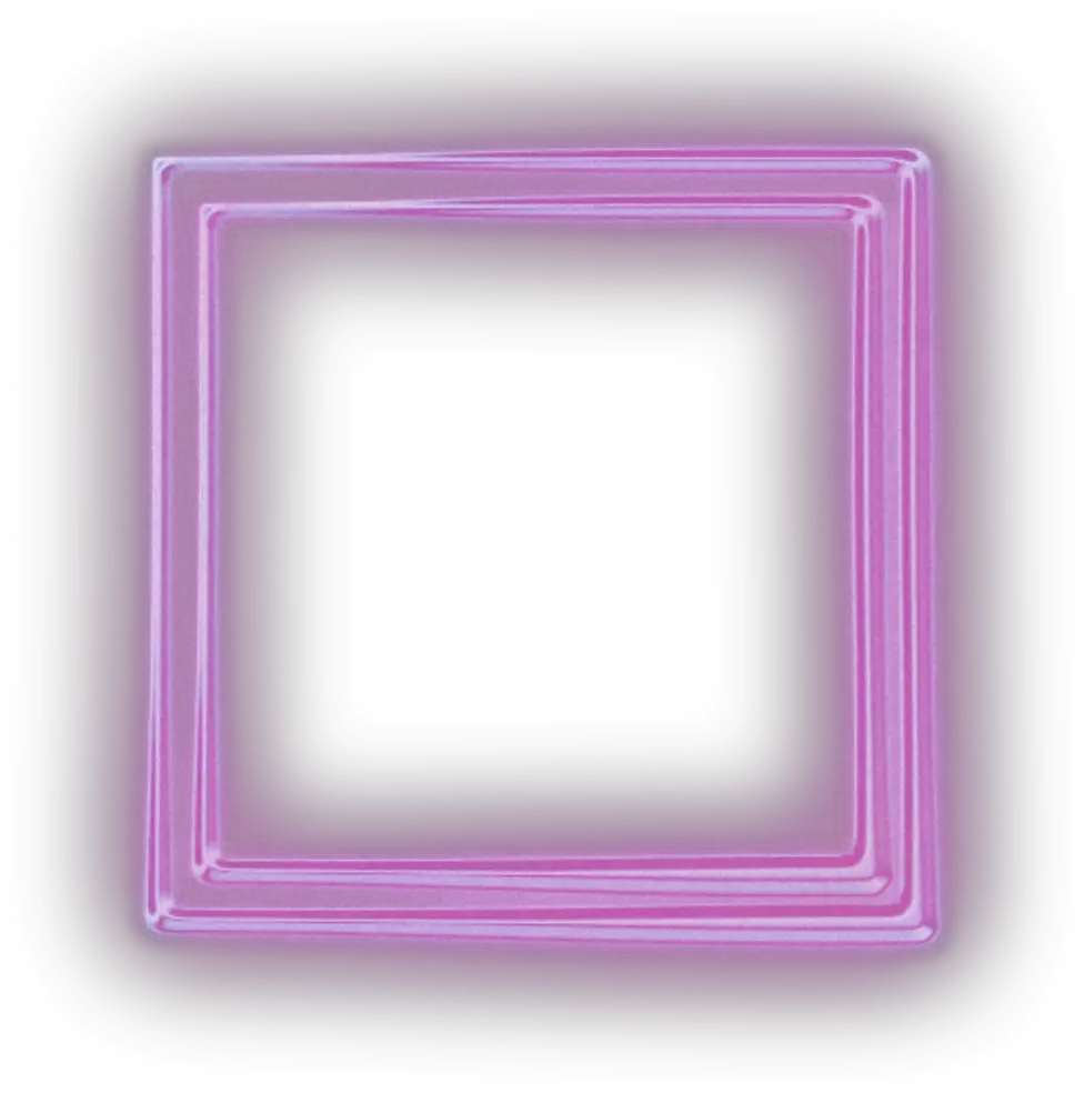 Neon Square Squares Kare Frame Frames Border Borders Glowing Neon Square Png