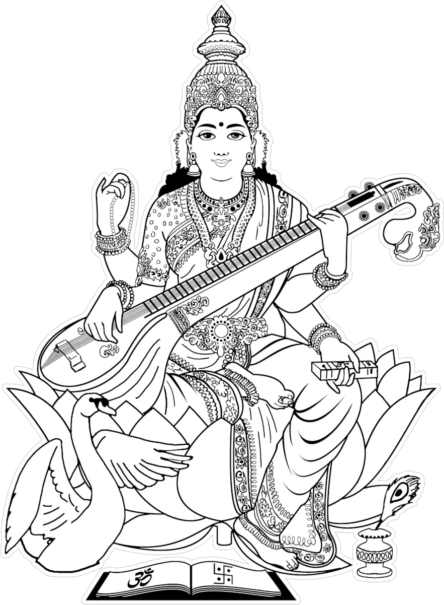 Saraswati Sarswati Maa Clipart Png