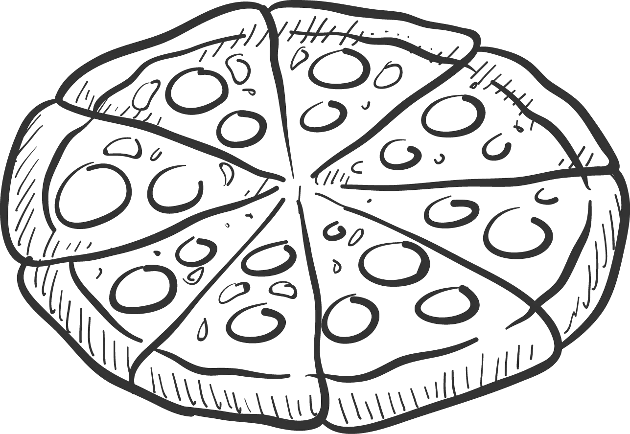 Clip Art Black And White Pizza Clip Art Pizzas Black And White Png