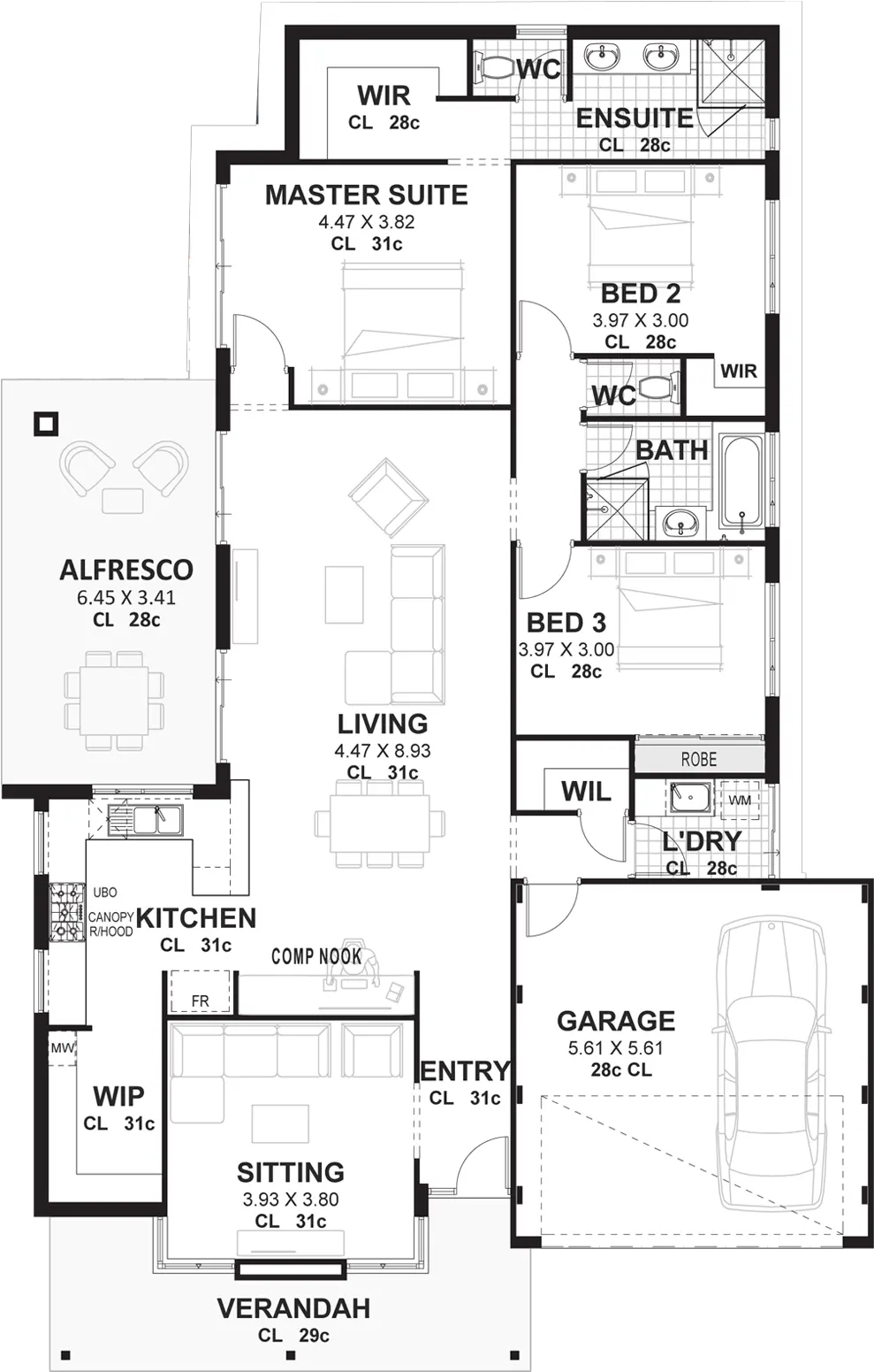 Floor Plan Of A 3 Bedroom House