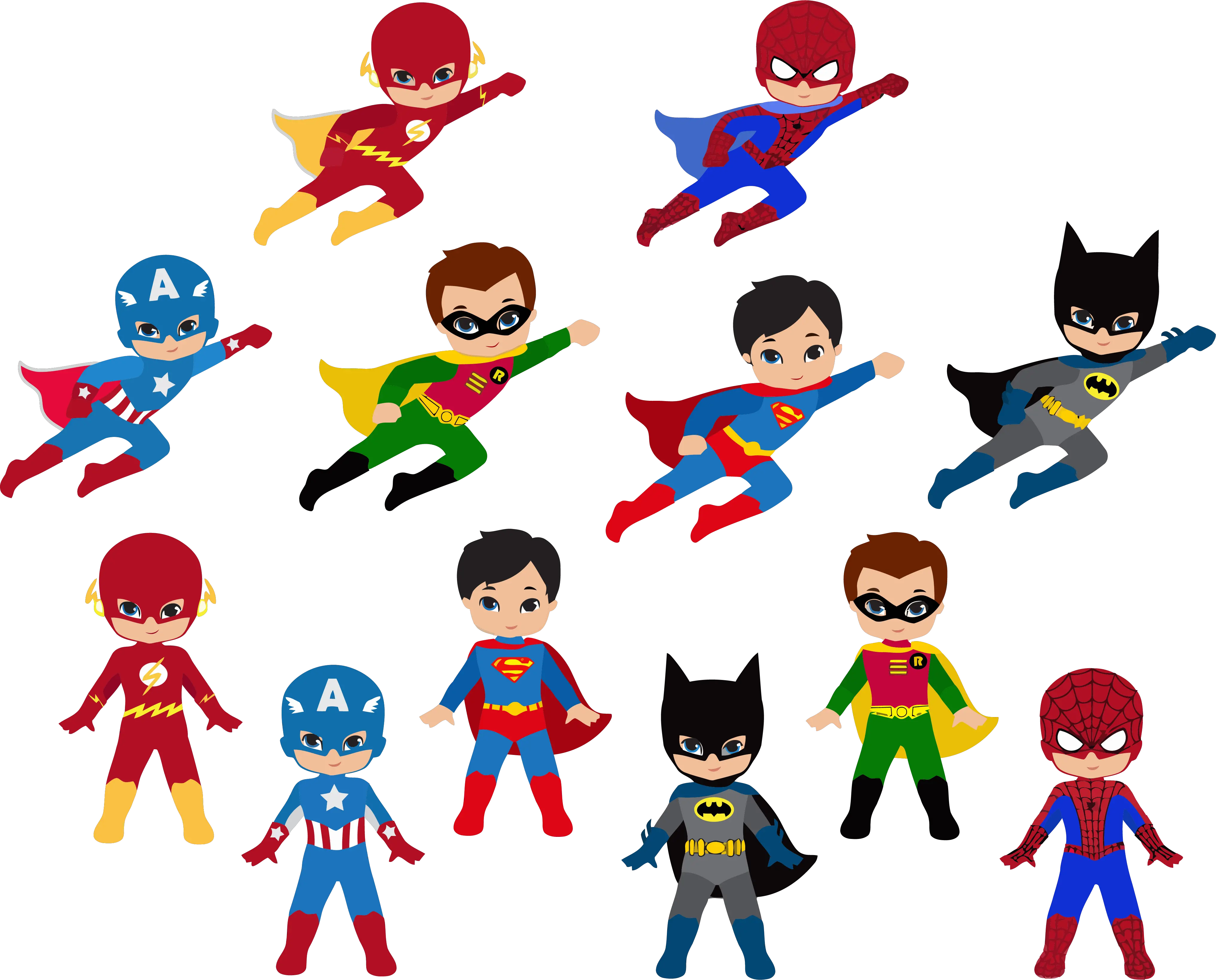 Transparent Superhero Clipart Png Kid Superheroes