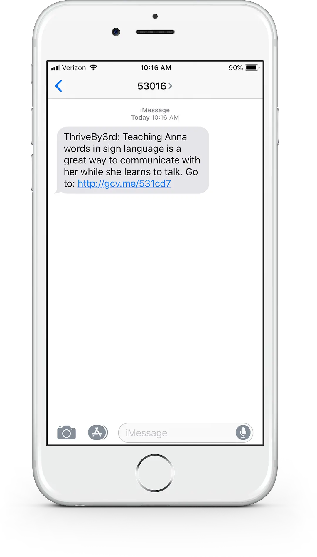 Educare™ Text Message Mockup On Mobile Device Phone Text Message Mockup