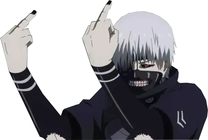 Sticker Kikoojap Kaneki Ken Tokyo Ghoul Middle Finger In Anime