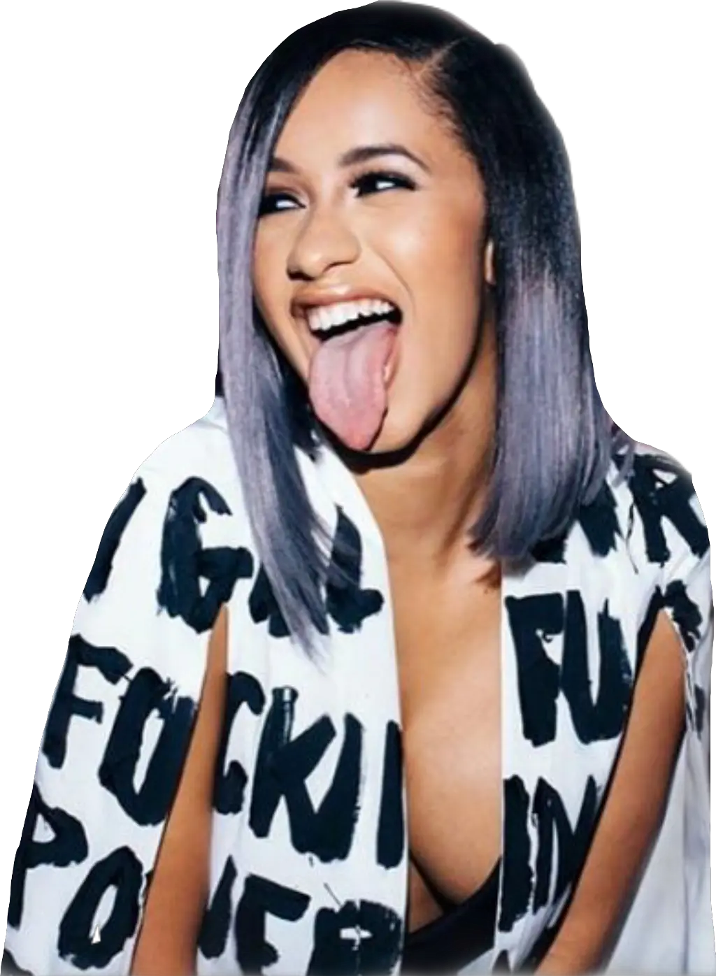 Transparent Cardi B Png Cardi B Tongue Sticking Out