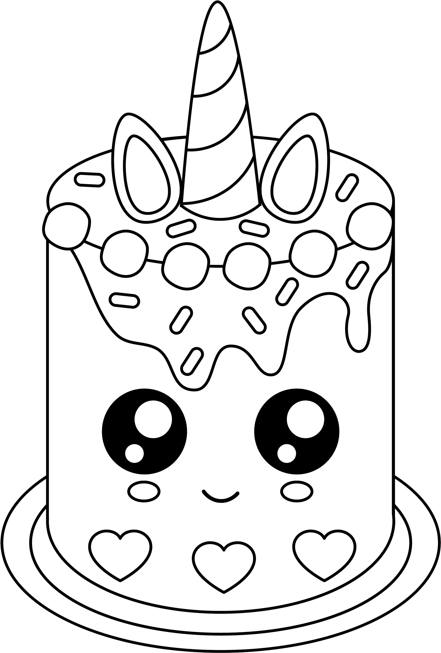 Unicorn Cake Coloring Pages