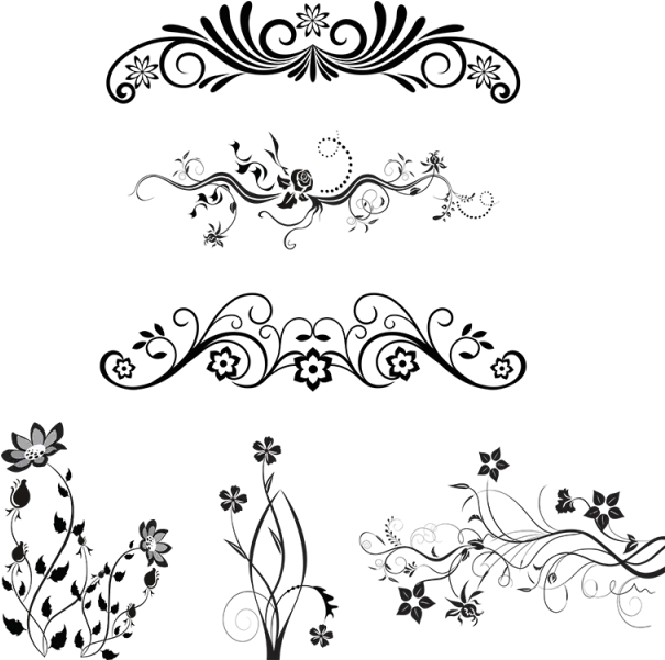 Clip Art Ornamental Design Elements Png Floral Design Patterns Vector Png
