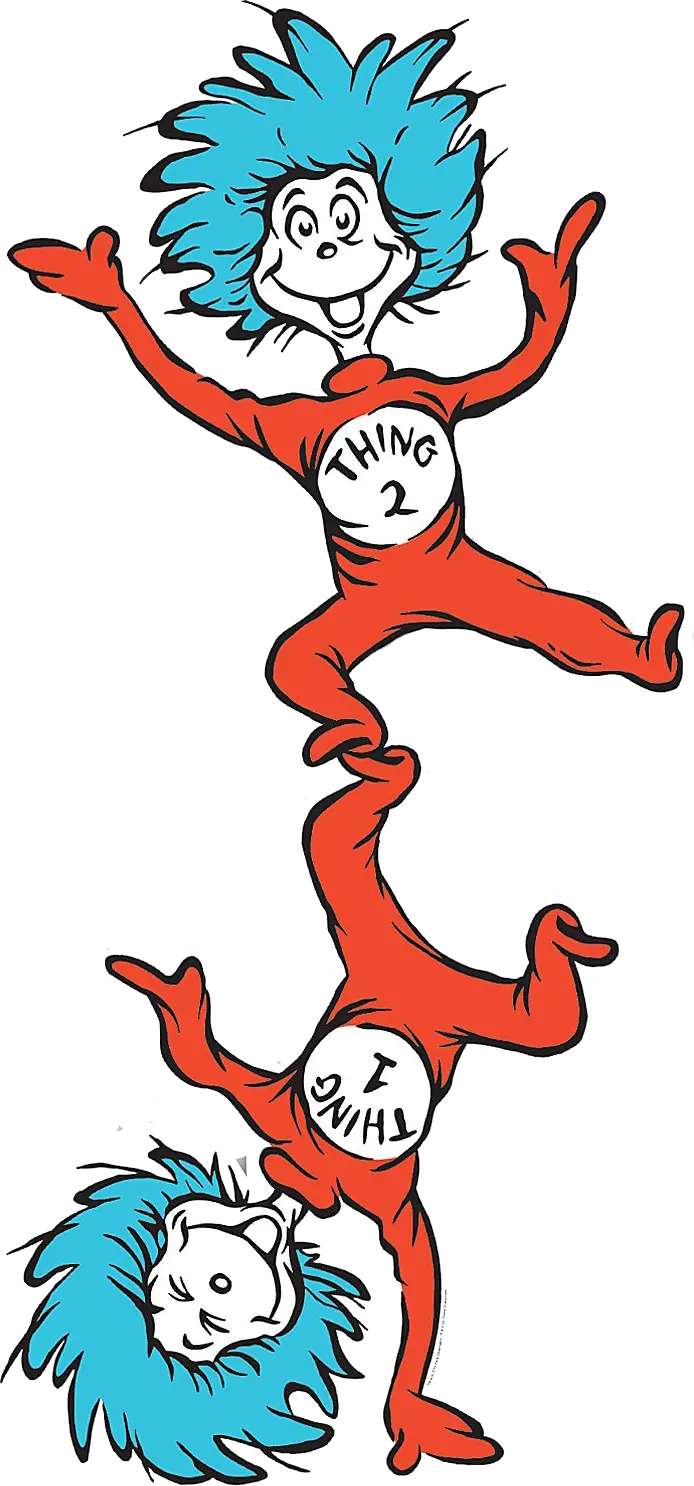 The Cat In The Hat Thing One Thing Two Grinch Child Dr Seuss Thing 1 And Thing 2 Clip Art