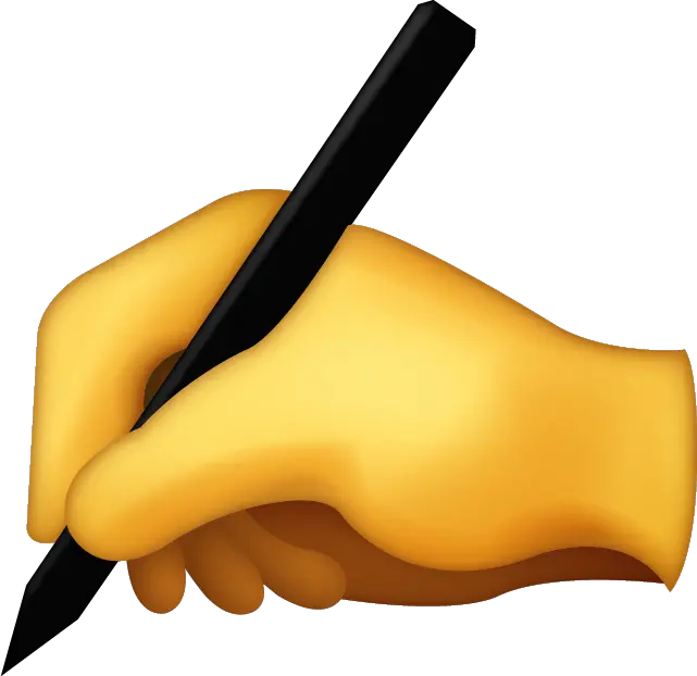 Writing Hand Emoji Png