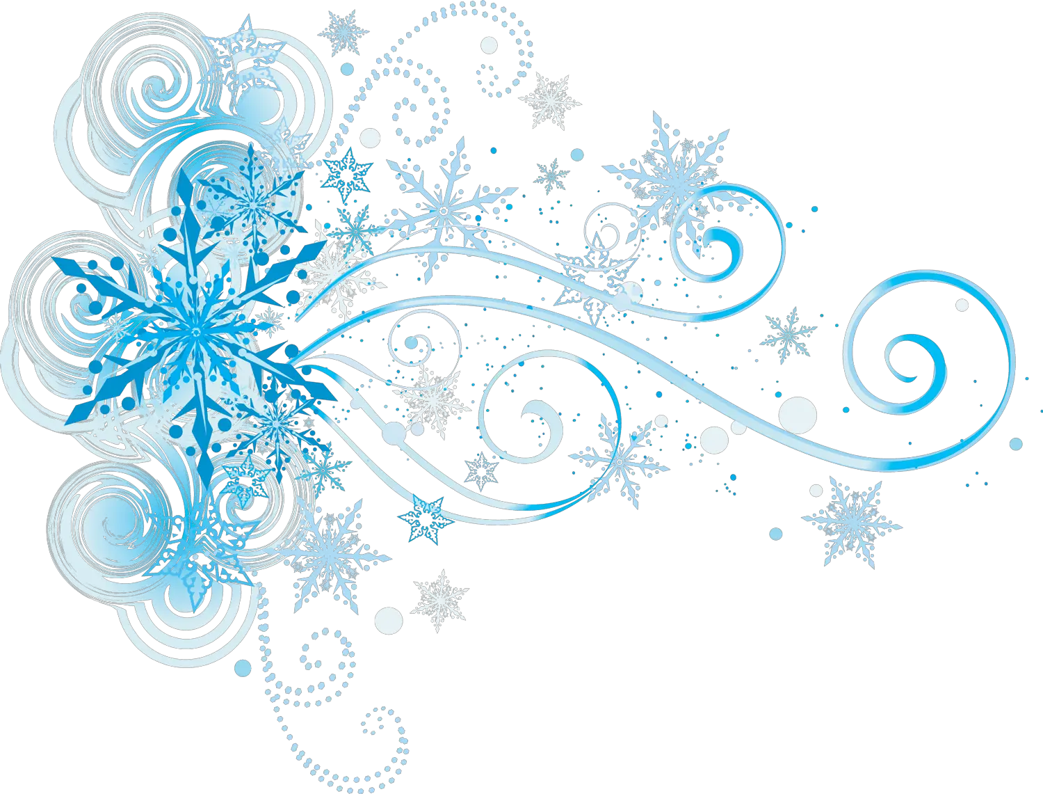 Transparent Background Frozen Snowflakes