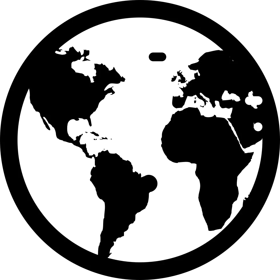 Globe Black And White Png Earth Icon Free Png