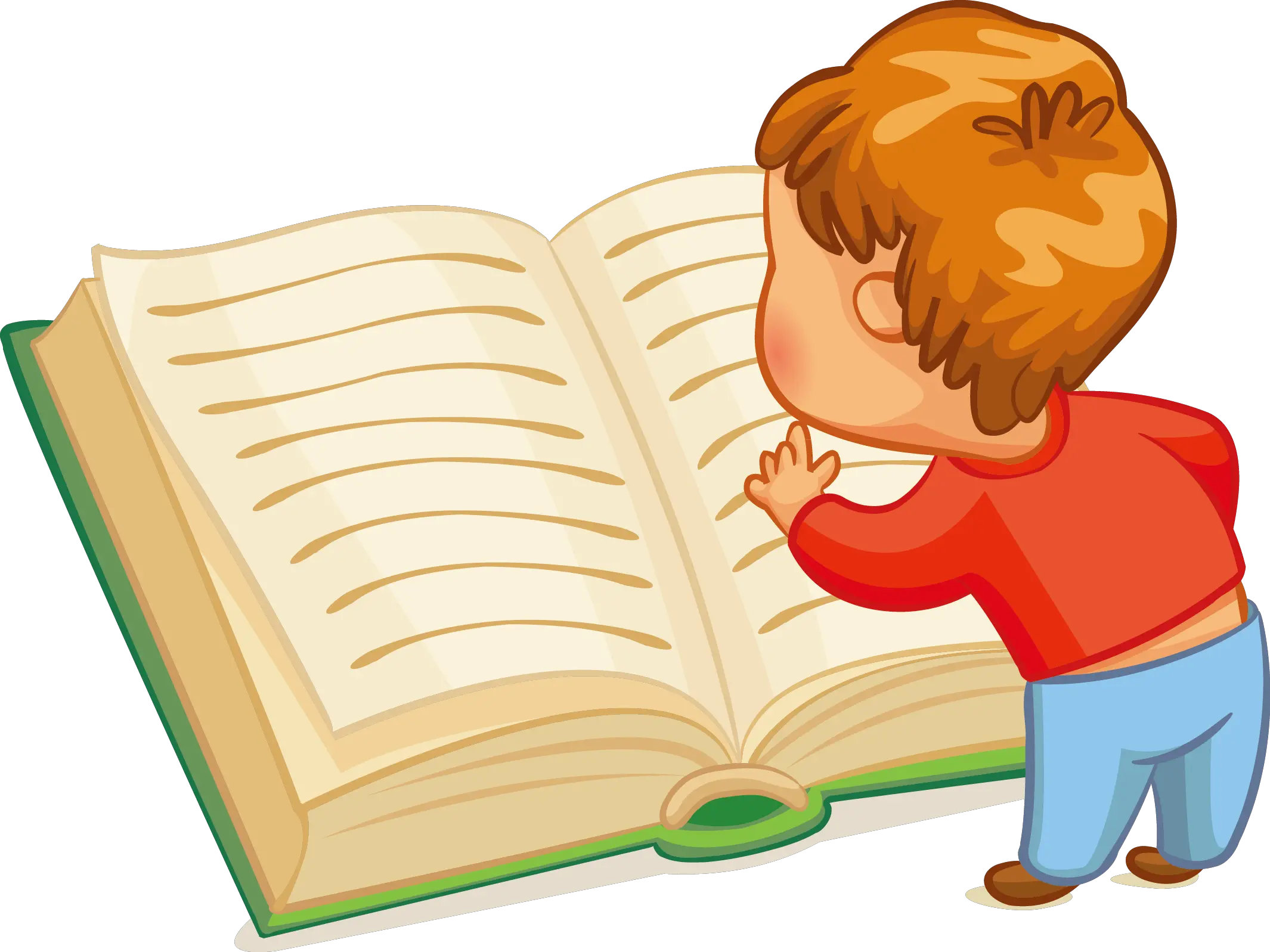 Transparent Kid Reading Clipart Kids Reading Book Cartoon