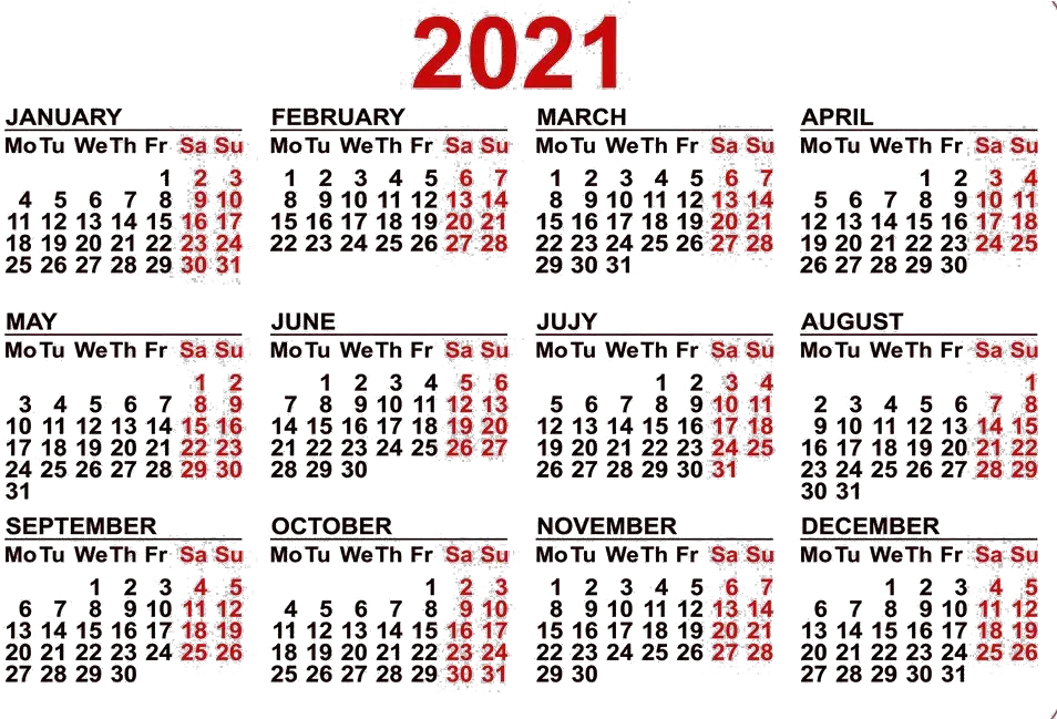 Calendar 2021 Png Pic Calendario 2020 Numeros Grandes