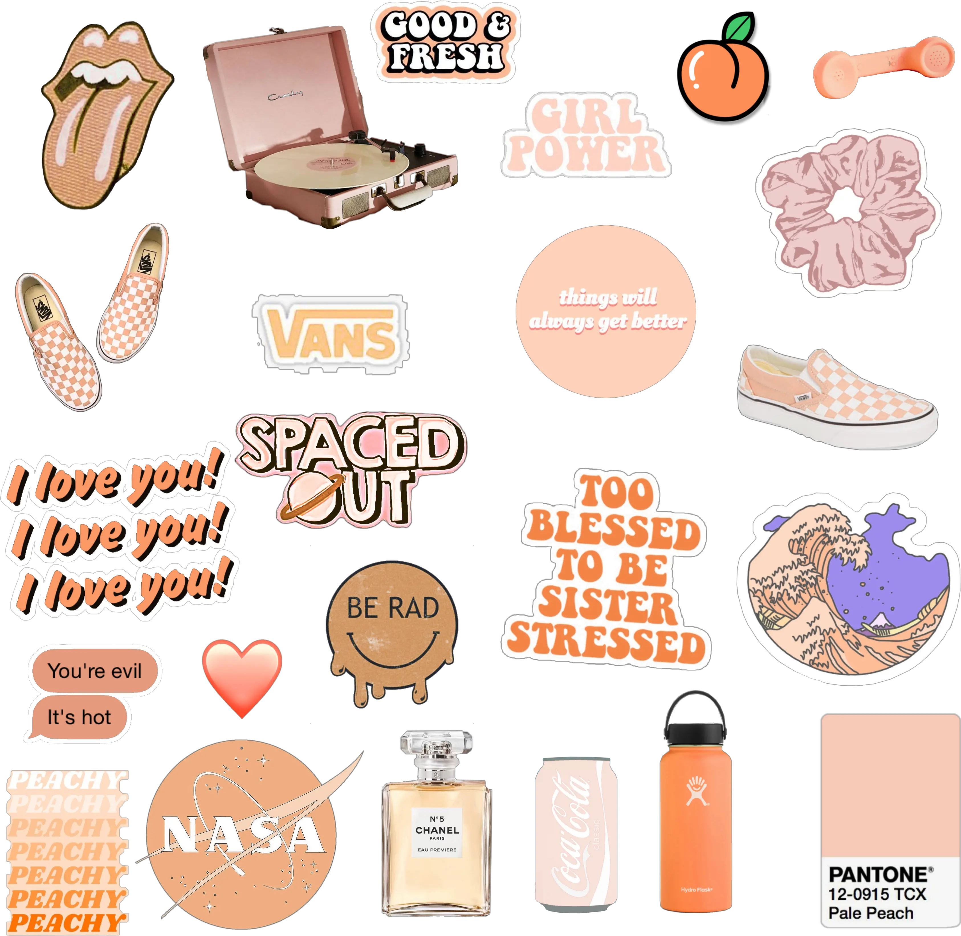 peach aesthetic vibes sticker peachy Aesthetic Peach Orange Stickers